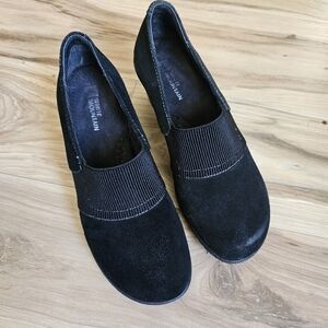 White Mountain Black Suade Leather Upper Comfort Shoe Size 8